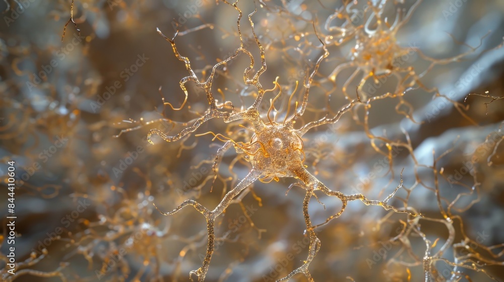 Poster higher magnification shows the complex morphology of interneurons with their numerous dendrites and 