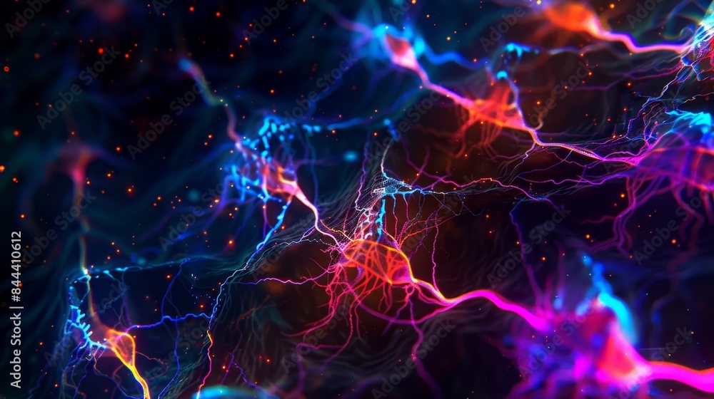 Aufkleber fluorescent staining highlights the presence of multiple interneurons responsible for signal process