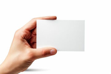 Obraz premium Blank White Card Mockup on Hand created with Generative AI