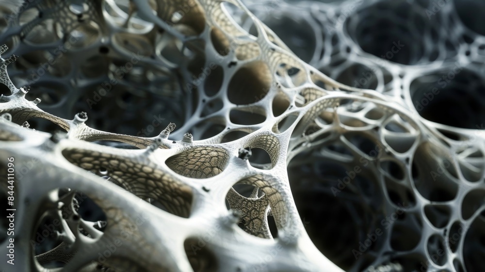 Aufkleber closeup view of the intricate network of collagen fibers that make up the bat membrane providing str