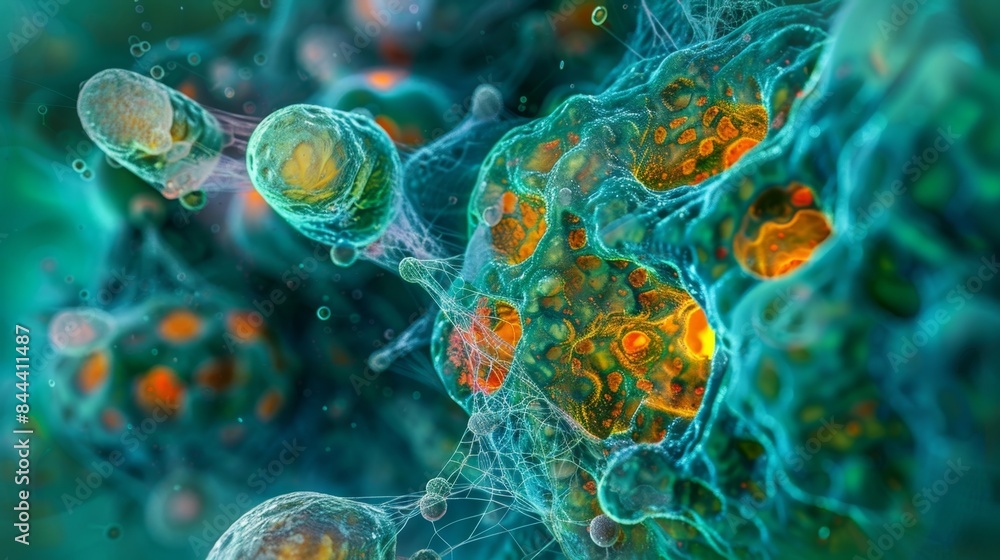 Poster under high magnification the nuclear matrix is seen as a delicate framework vital to the overall fun