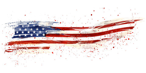 Grunge brush stroke of United States of America national flag