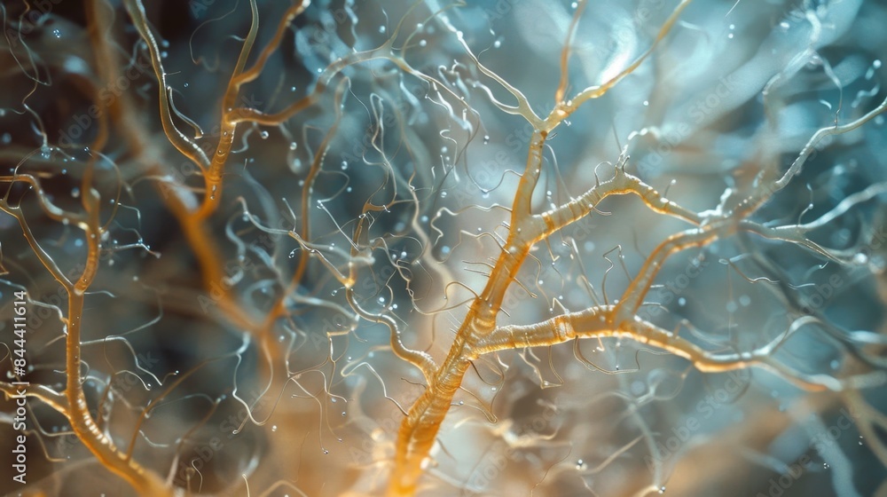 Poster a closeup view of the dendritic arbor showing the individual branches interconnecting with each othe