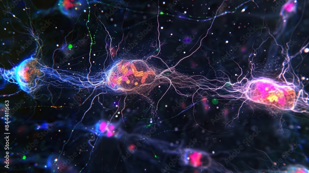 Aufkleber a fluorescent image of dendrites highlighting their diversity in shape and size across different typ