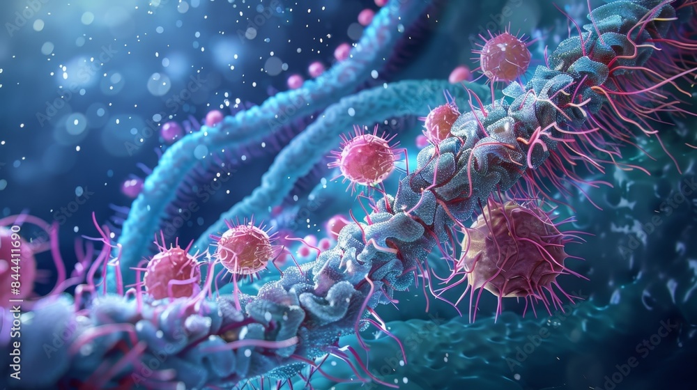 Poster a microvilli structure on the surface of a cell absorbing cholesterol from the extracellular environ