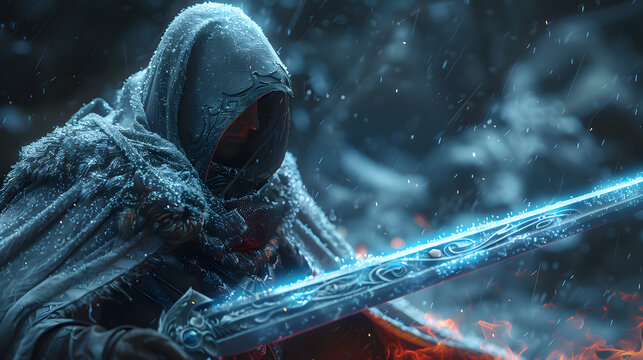 Cool 3D fire sword dark knight