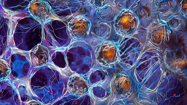 A magnified image of ependymal cells forming a barrier between the brain tissue and cerebrospinal fluid ensuring its composition remains stable