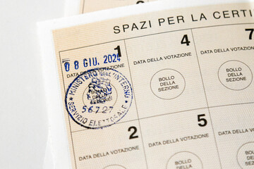 Certification of vote on Italian voter registration (Tessera Elettorale) for the European elections