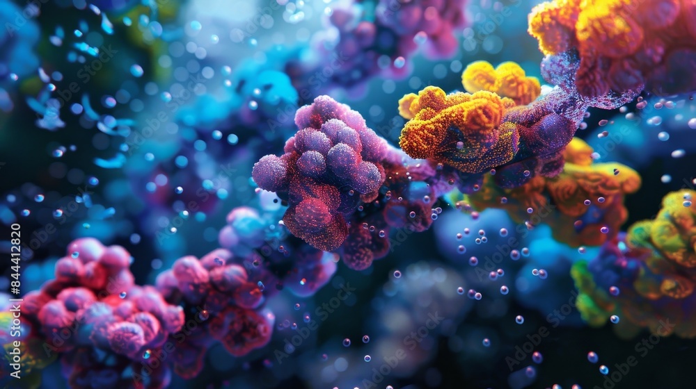 Poster upclose view of the unique vdj recombination process responsible for creating diverse b cell recepto