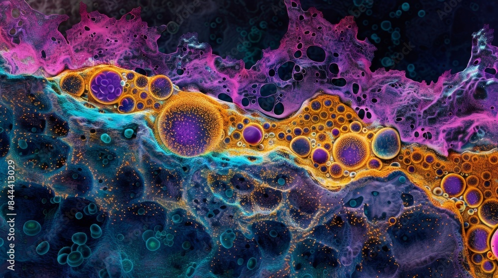 Poster a crosssection of a tissue highlighting the role of cams in creating tissue architecture through cel