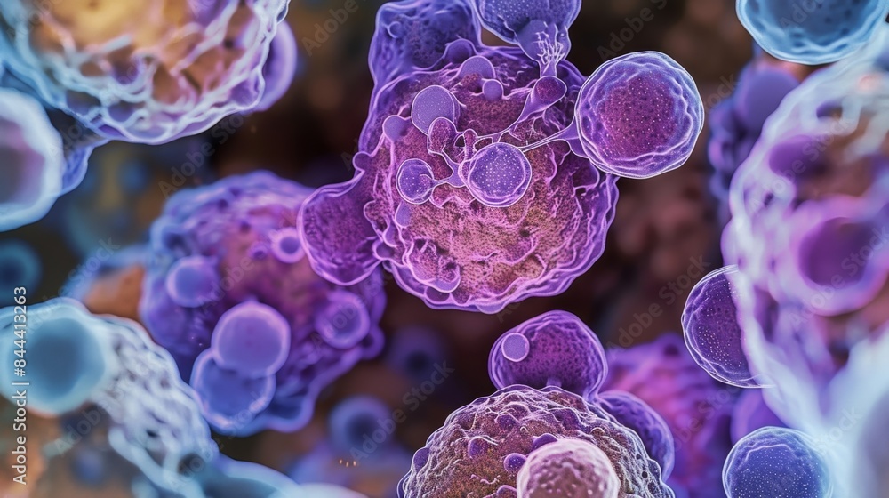 Aufkleber an upclose image of the granules found within mast cells showing their unique texture and compositio