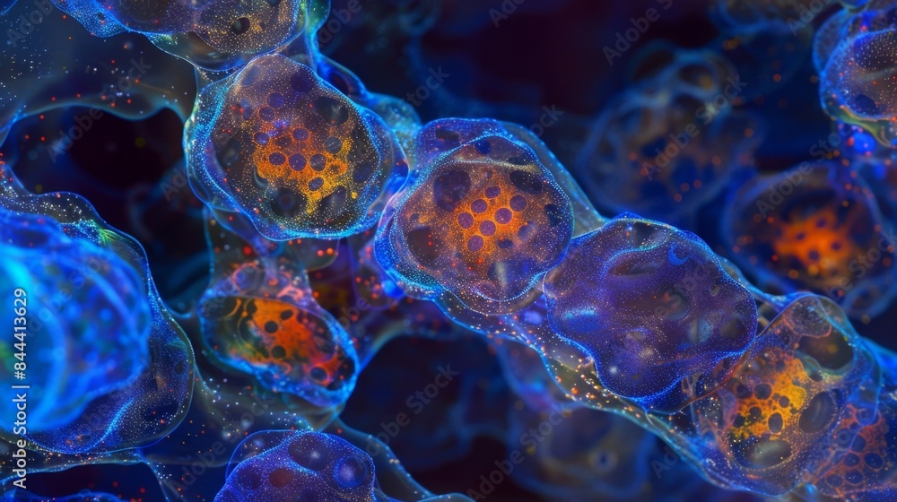 Poster a microscopic view of hormone receptors lining a cells surface constantly on the lookout for their s