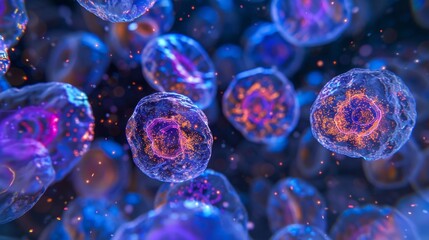 A closeup of a cell culture showing a single hybridoma cell producing monoclonal antibodies against a target antigen