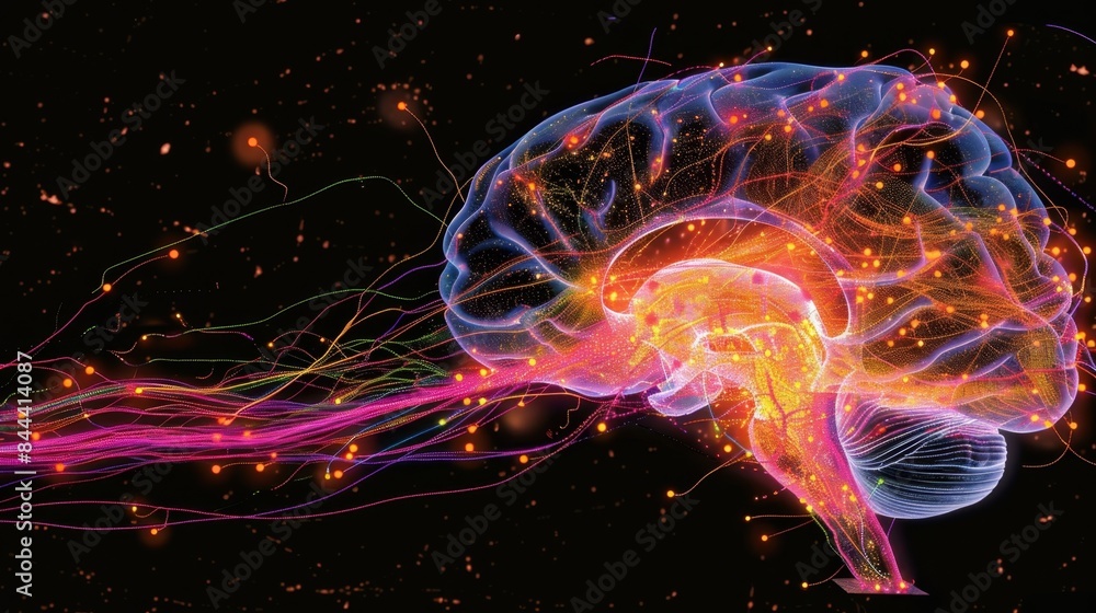 Poster duallabeled tracer mapping the interactions between various neurotransmitters and their correspondin