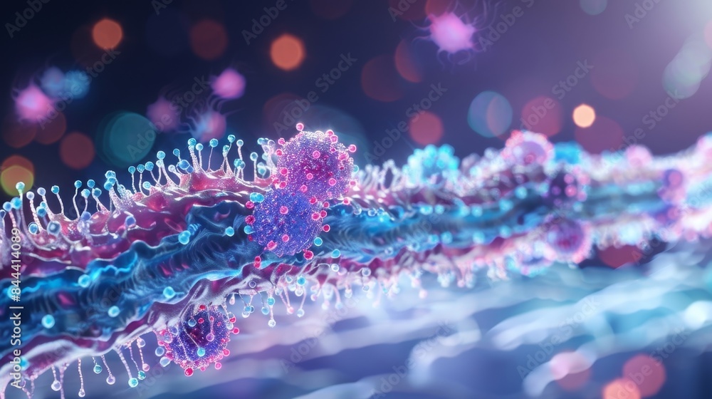Poster a diagram illustrating the signaling pathway between a molecule binding to its specific receptor on 