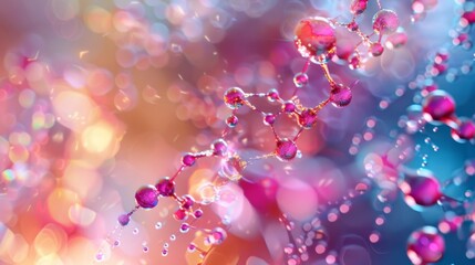 A series of proteins with small chemical tags attached along the length signifying posttranslational modification by ubiquitination