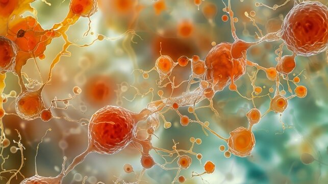 A macrophage engulfing oxidized lipids and damaged cells as part of the bodys immune response to oxidative stress