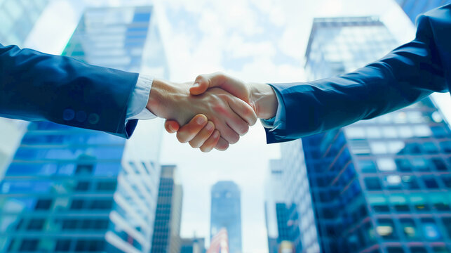 握手するビジネスマンの手元