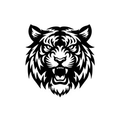 A tiger head vector art illustration