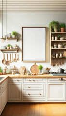 Bright and Airy Kitchen with Mockup Frame