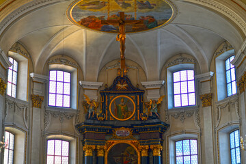 Obraz premium Innenansicht der Pfarrkirche St. Nikolaus in Altstätten im Kanton St. Gallen der Schweiz