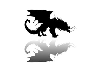 Chinese dragon silhouette.