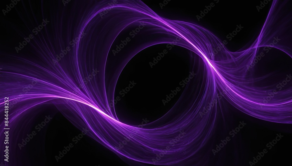 Wall mural abstract purple waves on a dark background ,motion sound wave. abstract glowing lines ,abstract flow