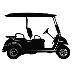 golf cart graphic silhouette vector