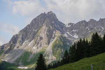 Beautiful mountains during the hike of the Tour du Mont Blanc.