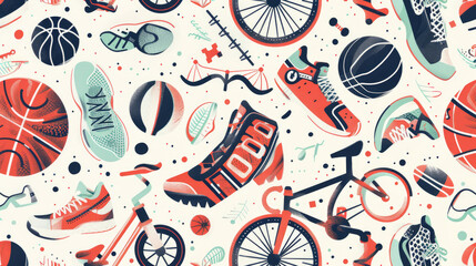 Sports Gear Icon Pattern