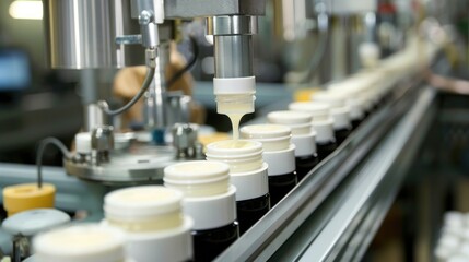 Automated Cosmetic Cream Filling Production Line in Factory