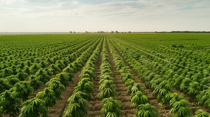 Ripe Hemp Field Ready for Harvest