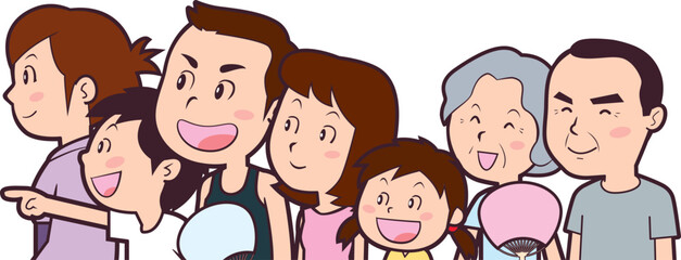 花火を見る人たち