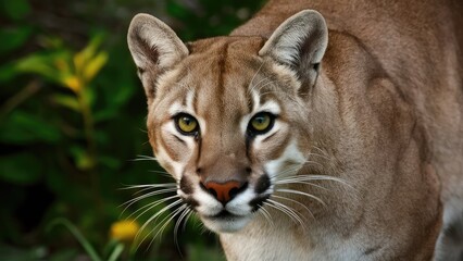 the eyes of a mountain lion, with a dazzling green hue