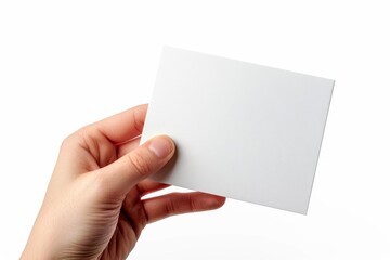 Obraz premium Blank White Card Mockup on Hand created with Generative AI