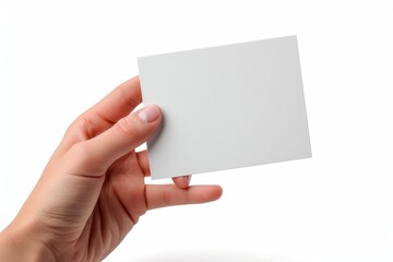 Obraz premium Blank White Card Mockup on Hand created with Generative AI