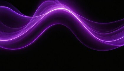 Beautiful modern purple background with shining wavy lines on dark background