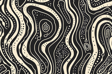 Inked Masterpiece: An Intricate and Seamless Black and White Abstract Pattern