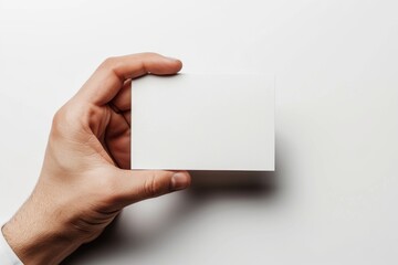 Blank White Card Mockup on Hand created with Generative AI