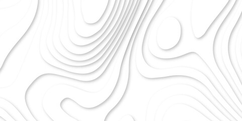 Abstract white paper cut background with line. 3d topography relief. Vector topographic illustration. realistic papercut decoration textured with wavy layer and shadow. seamless pattern wave design.