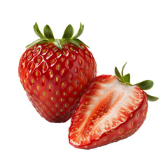 strawberry isolated on transparent background. generative ai