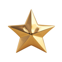 golden star isolated on transparent background. generative ai
