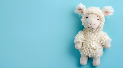 Lamb, sheep, and baby craft for Eid al Adha on a blue background