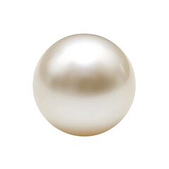 white pearl isolated on transparent background. generative ai