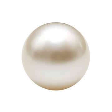 white pearl isolated on transparent background. generative ai
