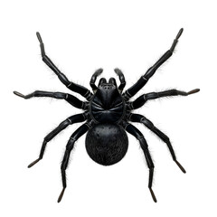 black spider isolated on transparent background. generative ai