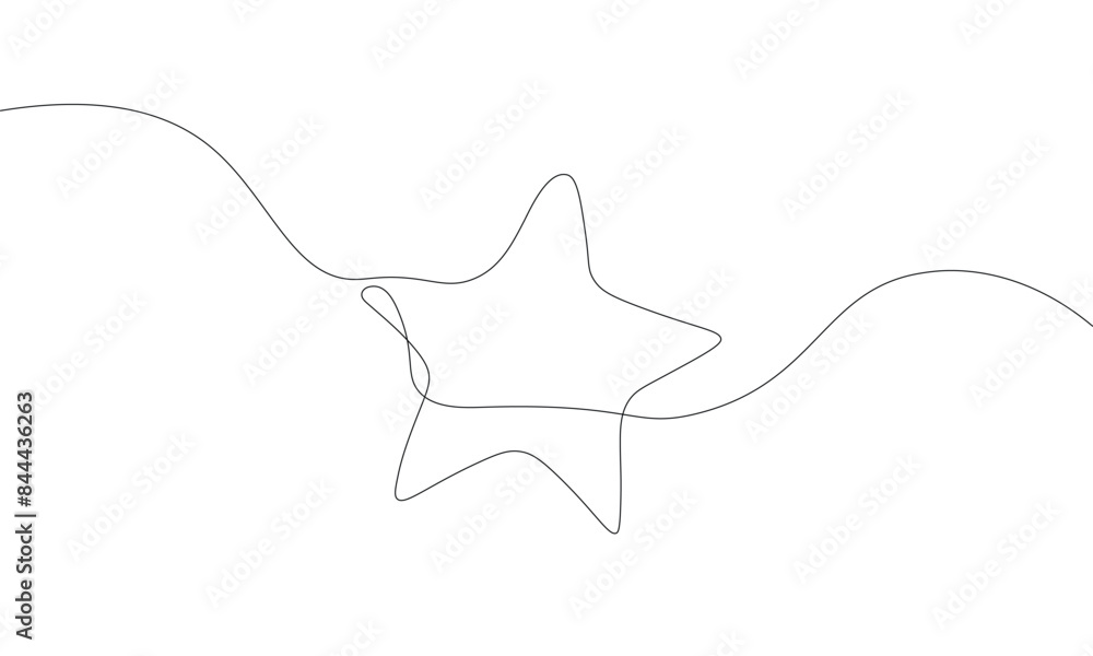 Poster one line star icon vector background. star icon line continuous drawing vector.