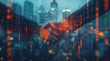 Business Partnership in a Cityscape.