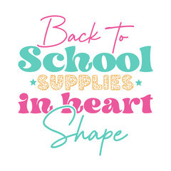 Back to school supplies in heart shape