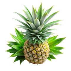 Fototapeta premium Pineapple leaves isolated on transparent background.